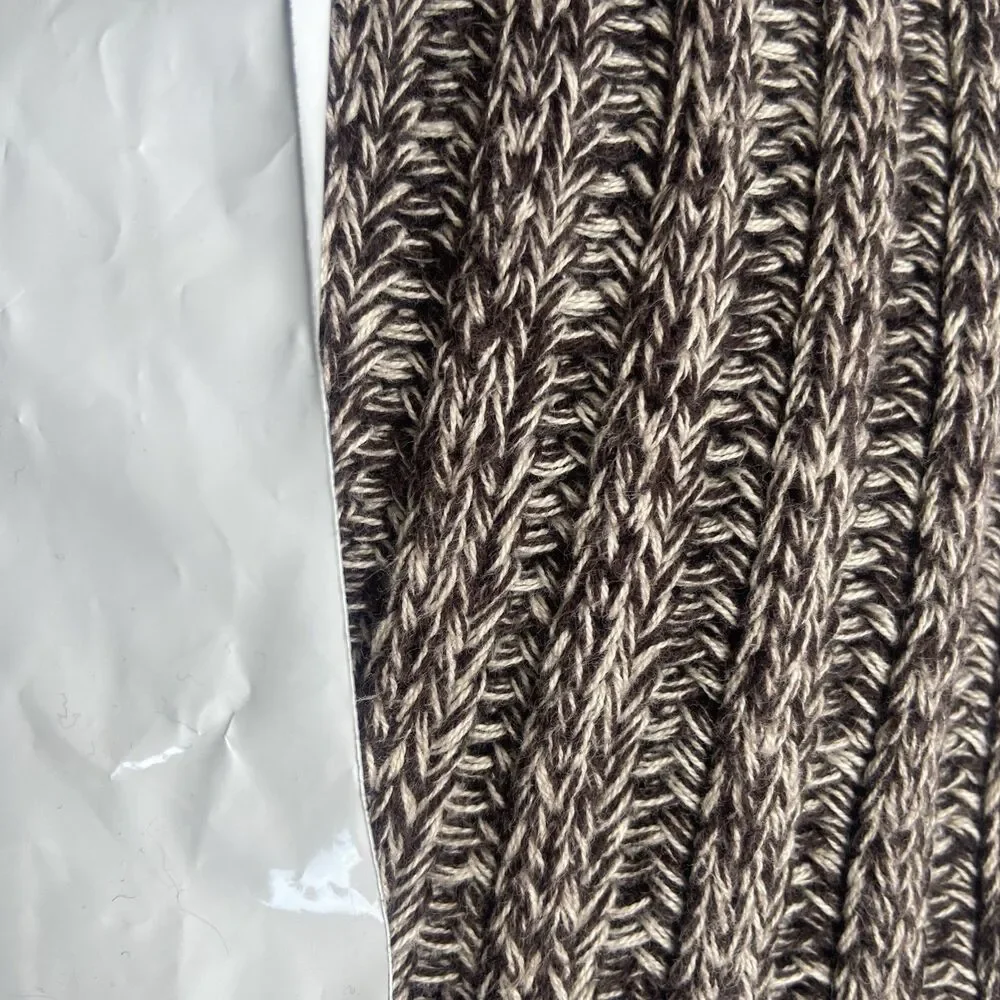 J. Crew Women’s M 100% Cotton Ribbed Marled Turtleneck Sweater Brown/Grey Y2K